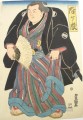 青茶色の縞模様の下着を着た力士 歌川豊国 日本人